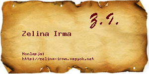 Zelina Irma névjegykártya